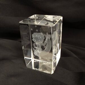 Crystal 3D Etched Betty Boop Paperweight